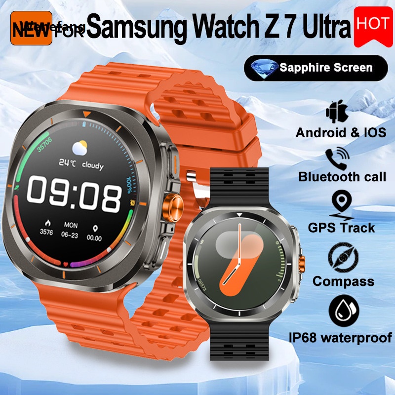 Wenefang 2025New Suitable For Samsung Galaxy Watch Z7 Ultra Smart Watch Men Luxury 1.52-inch AMOLED Bluetooth call waterproof sports smart watch