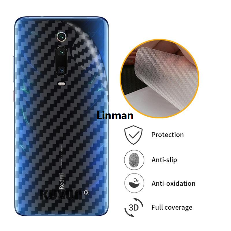 Linman XIAOMI REDMI MI Carbon Fiber 3D cut MATTE Back sticker Back ScreenFifty percent discount Protector For REDMI MI 9A/9C/MI 9/MI NOTE 9 /MI NOTE 9 PRO /MI 9T