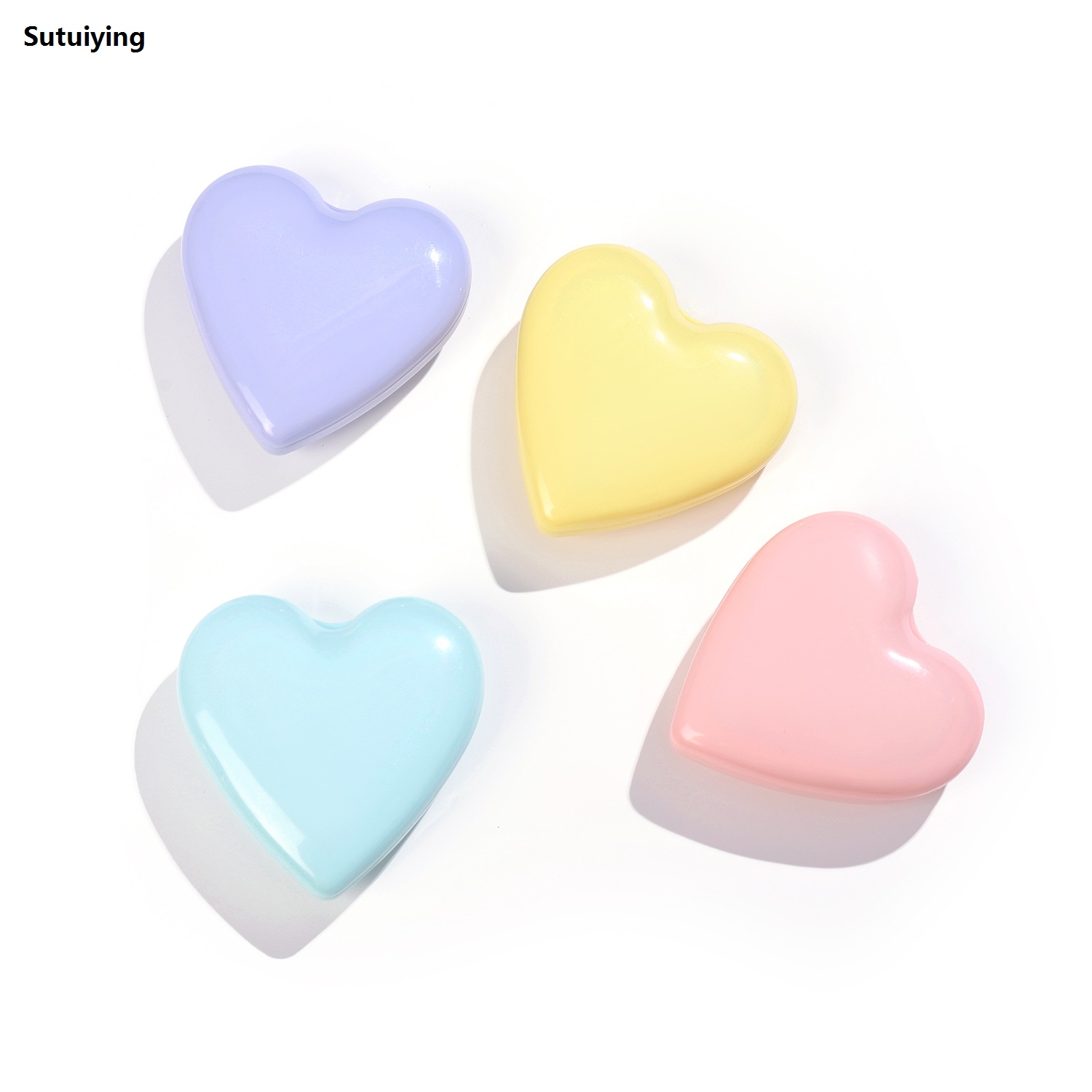 Sutuiying Mini Pocket Mirror Folding Comb Girl Women Portable Heart Pocket Fifty percent discount Small Travel Massage Hair Brush with Mirror Styling Accessories