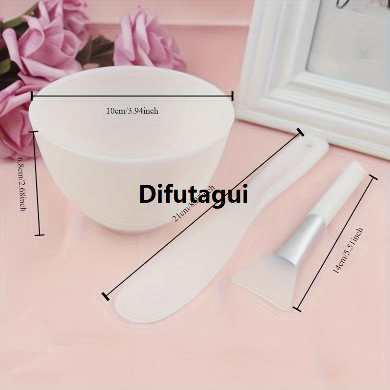 Difutagui Bargain price 1-Set Silicone Facial Mask Mixing Bowl Kit - DIY Skincare Portable Mud Mask Preparation Tools with Black Bowl, Applicator Brush