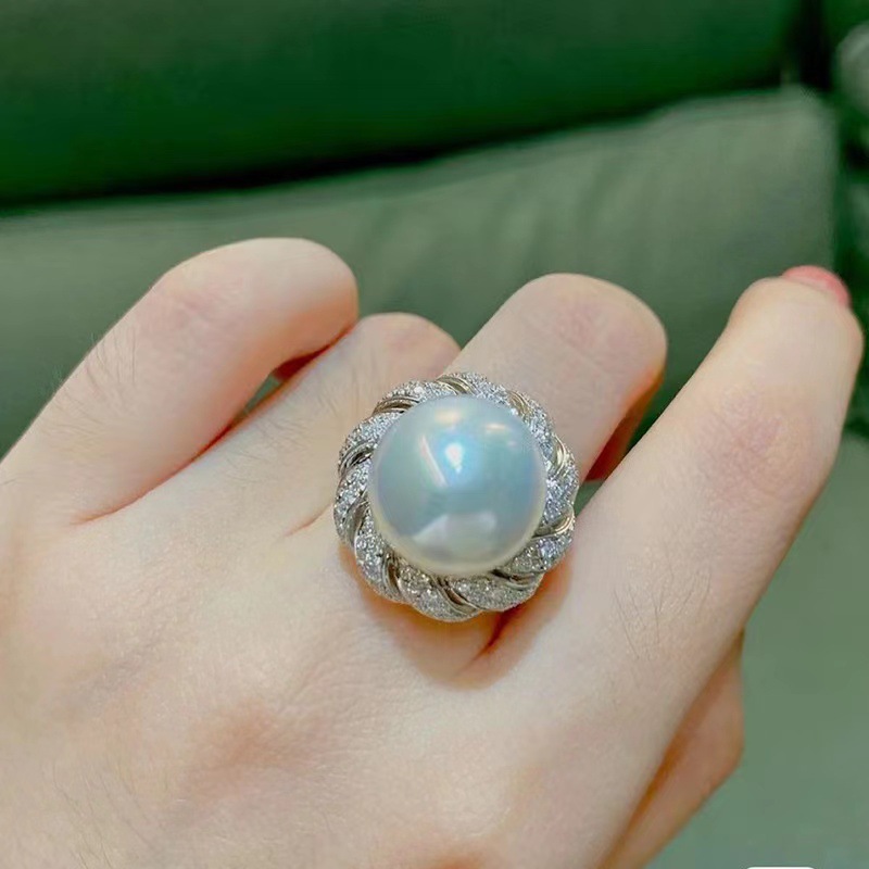 Elegant Niche Jewelry High-end Pearl Ring Women's Opening Ins Luxury Jewelry Finger Ring