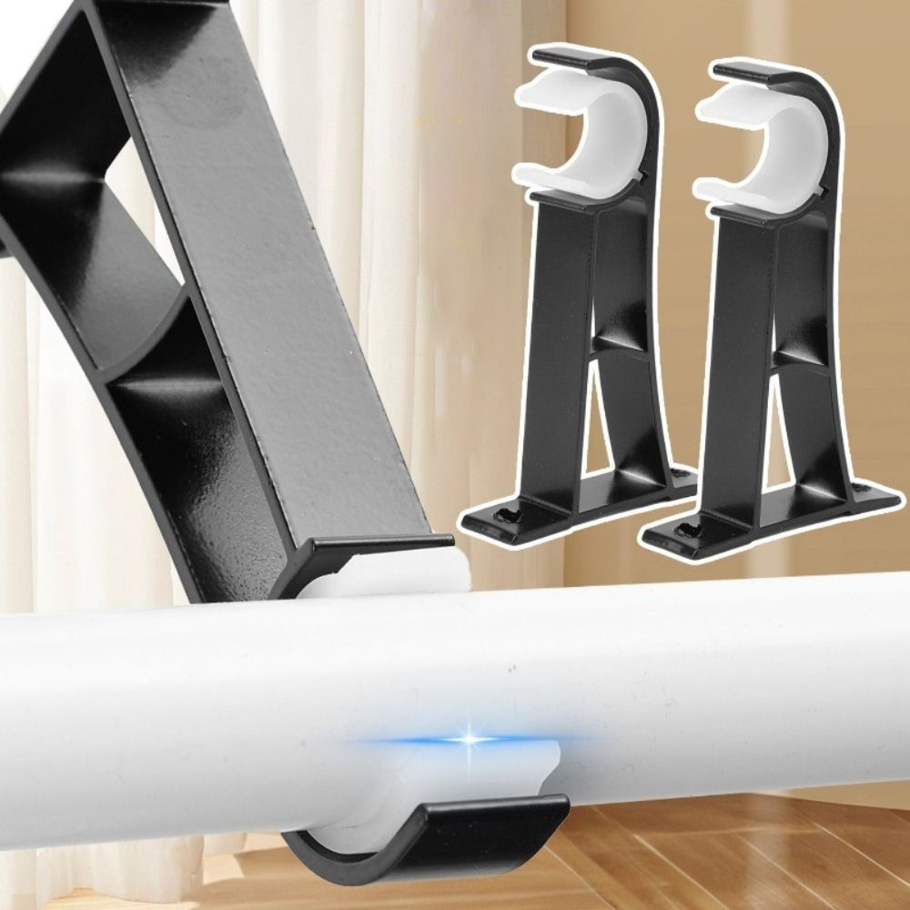 New Aluminum Alloy Curtain Rod Support with Screws Heavy Duty Roman Rod Bracket Single Metal Curtain Fixing Clip