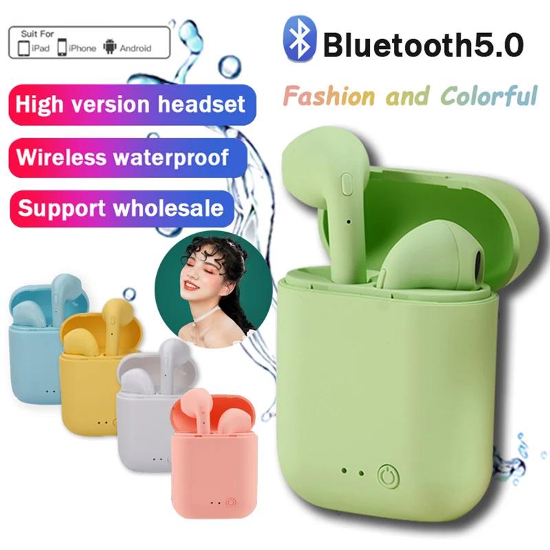 New style I12 Macaron Bluetooth Headset Matte Sports Binaural Wireless I12tws Bluetooth Headset 5.0