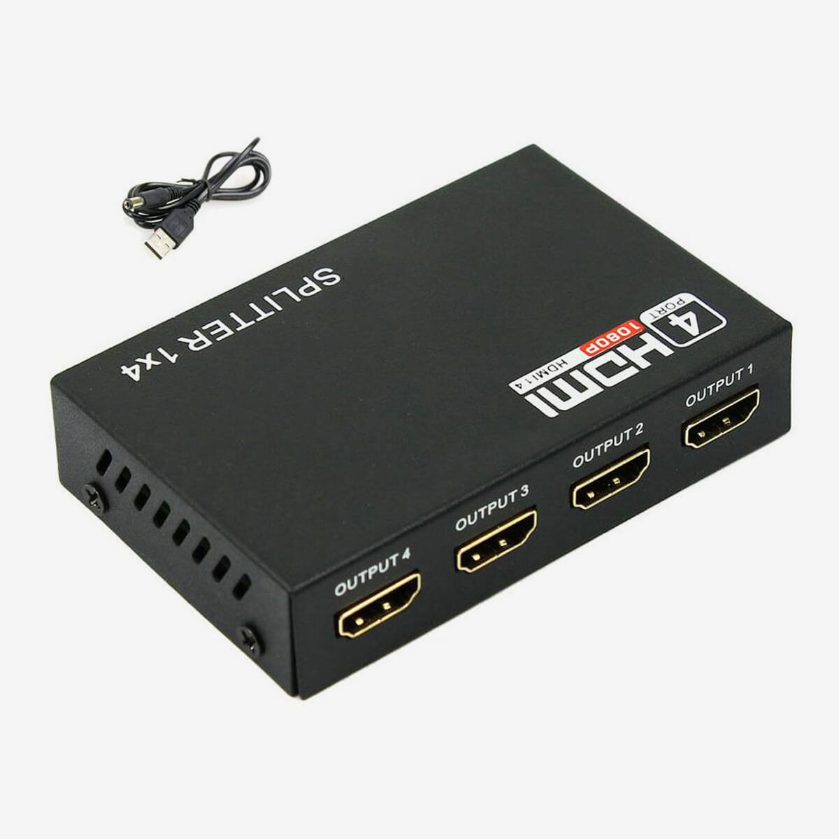 Splitter 1X4 4 Port Full HD Hub Repeater Amplifier v1.4 3D 1080p