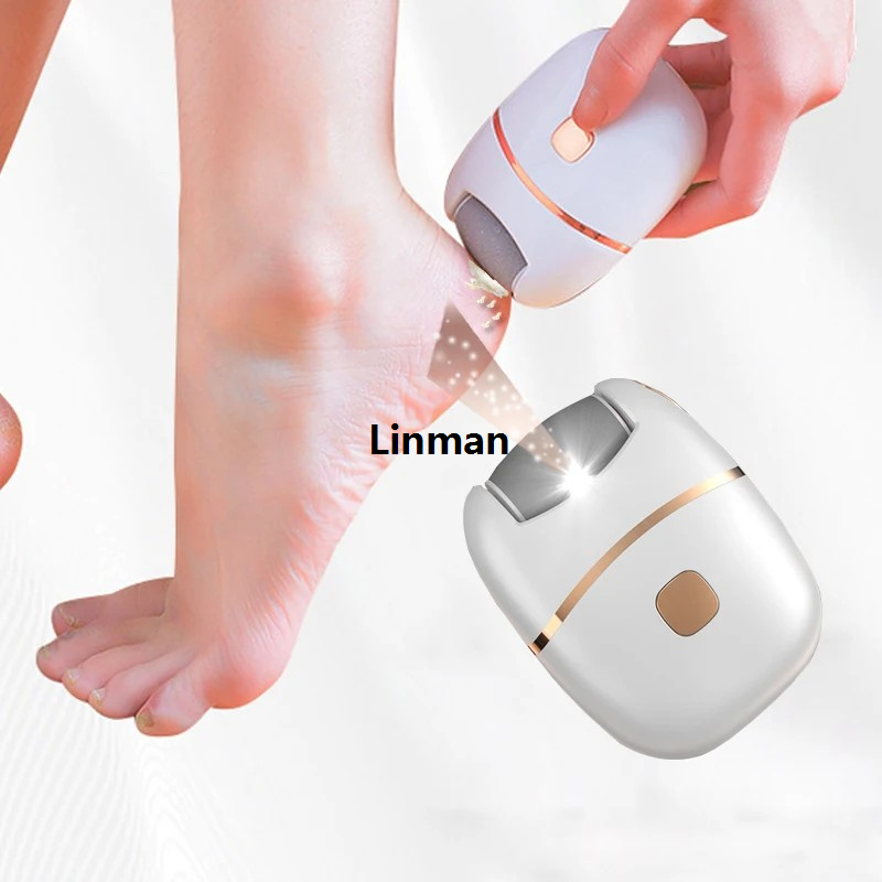 Linman 1 PC Electric Foot Grinder, Rechargeable Thick Leather PoliAffordable shing Foot Grinder, and 2 Different Thickness Grinding Heads