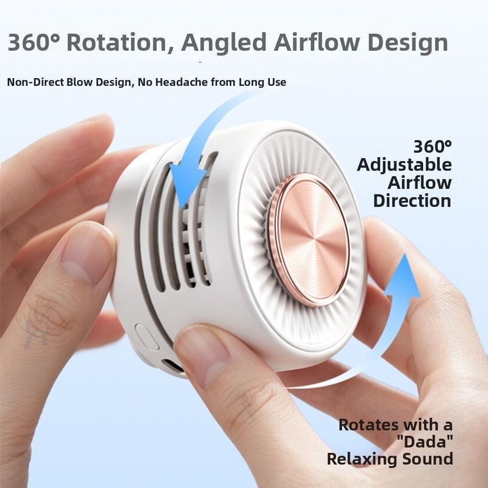 Cooling Artifact Bladeless Clip-On Waist Fan 3 Adjustable Speed Mute Handheld Air Cooler Portable Rotatable Wearable Belt Fan Indoor Outdoor Use