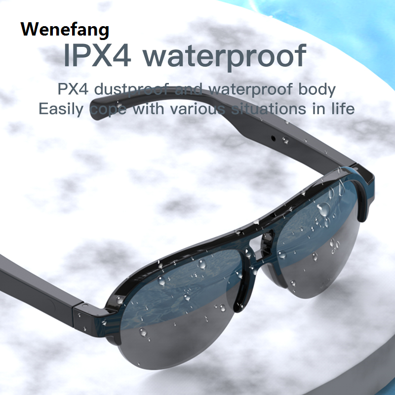 Wenefang 【New design】Smart Glasses Wireless Bluetooth Hands-Free Call Audio Glasses Outdoor Sports Polarized Sunglasses For Men Anti-Blue Eyeglasses