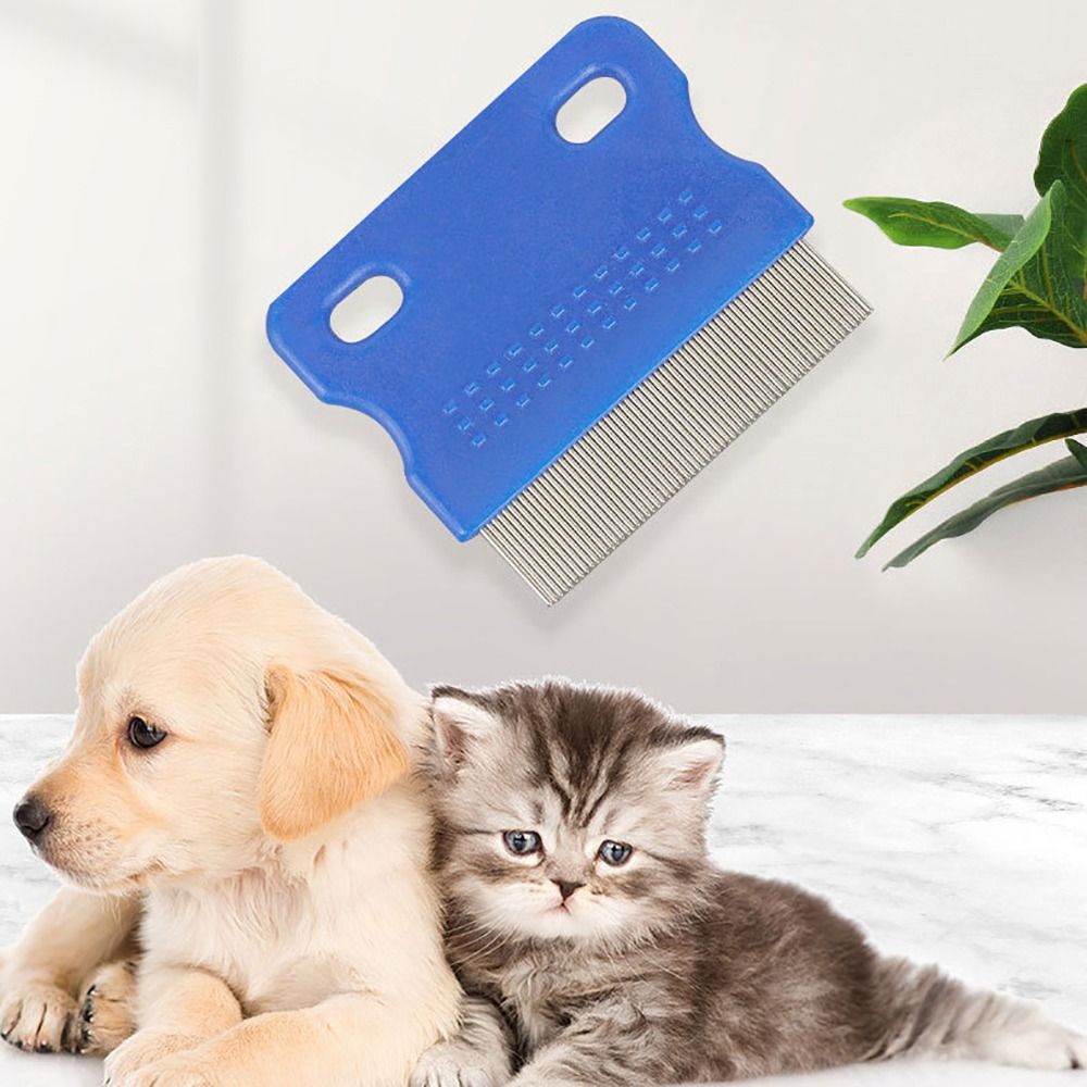 Practical For Cat Dog Pet Hair Grooming Comb Ultra Fine Metal Teeth Nit Lice Eggs Removal Hair Shedding Comb Fur Removal Brush Flea Rakes