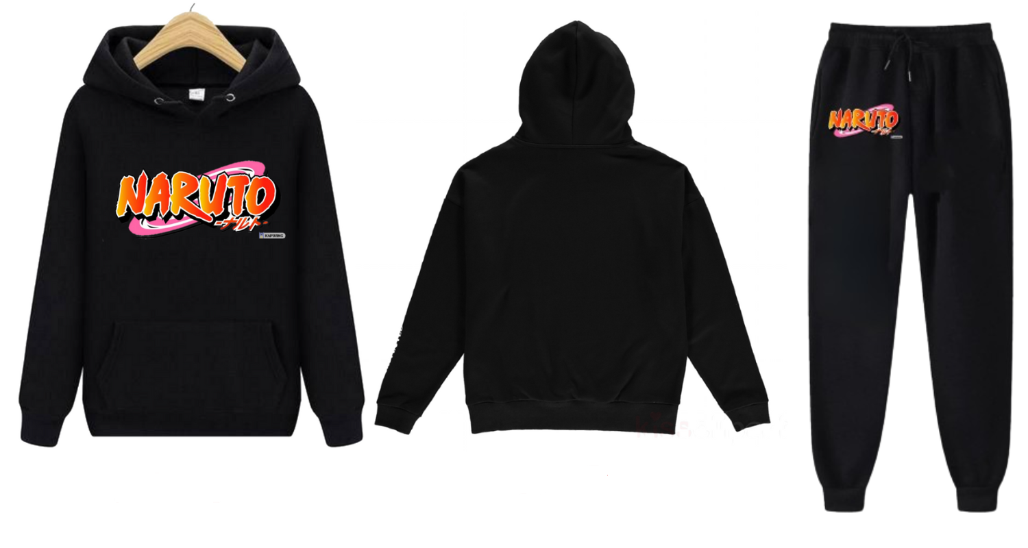 Naruto Anime Combo Printed Hoodie And Trouser For Men And Women