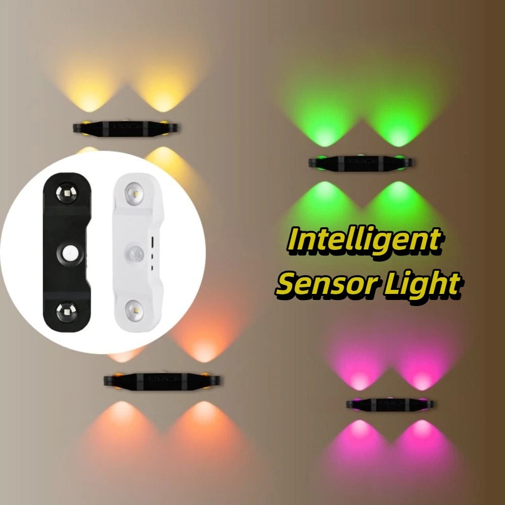 Creative 4-Head Design Wall Lamp Powered Magnetic Suction Smart Sensor Light Wireless Charging Human Body Induction Atmosphere Light Home Atmosphere