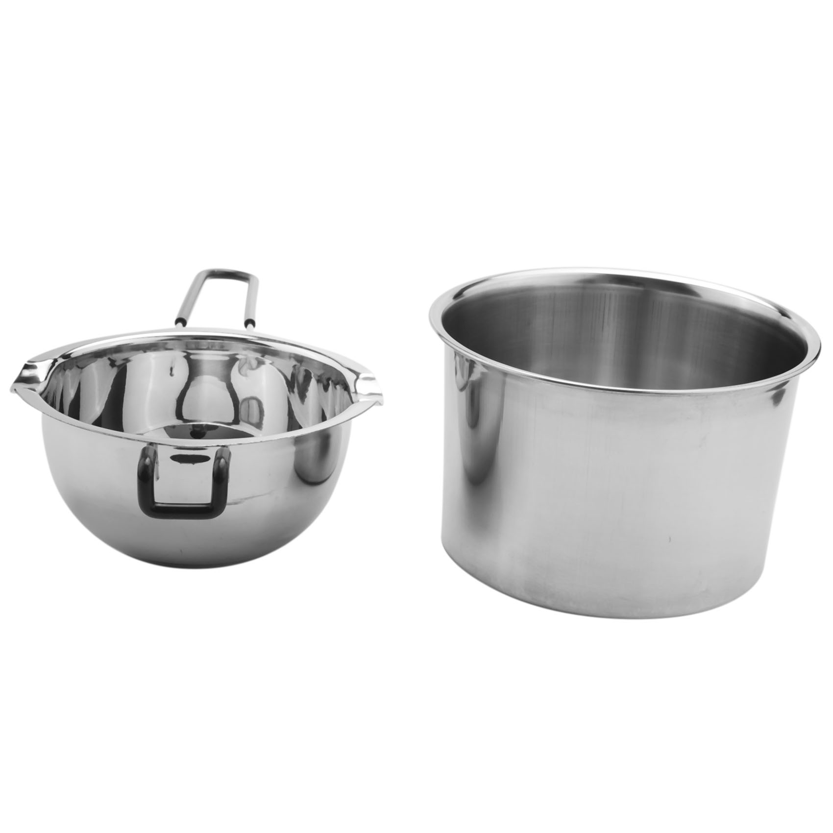 FORIDE 2 Pack Double Boiler Pot Set Stainless Steel Melting Pot for Melting Chocolate Soap Wax Candle Making 600Ml and 1600Ml