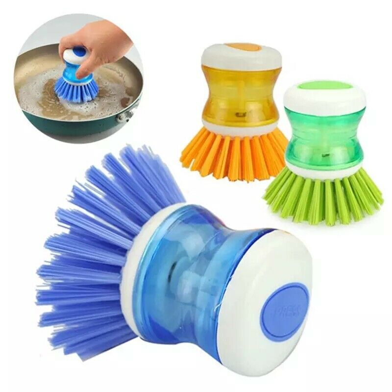 Dish Cleaning Brush With Liquid Soap Dispenser