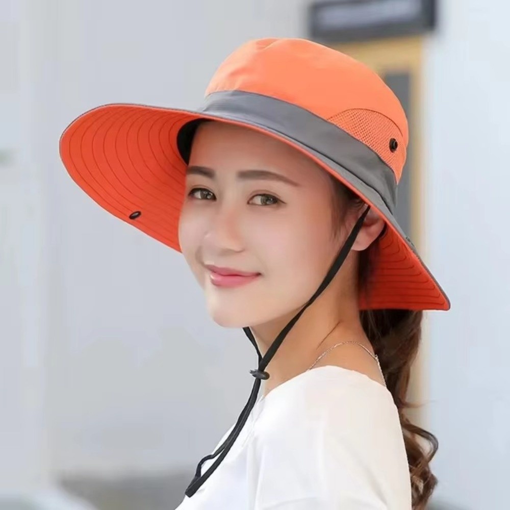 New Large Brim Summer Quick Drying Bucket Hats Breathable Hiking Hat Fishermen Caps Adjustable Outdoor Casual Cap