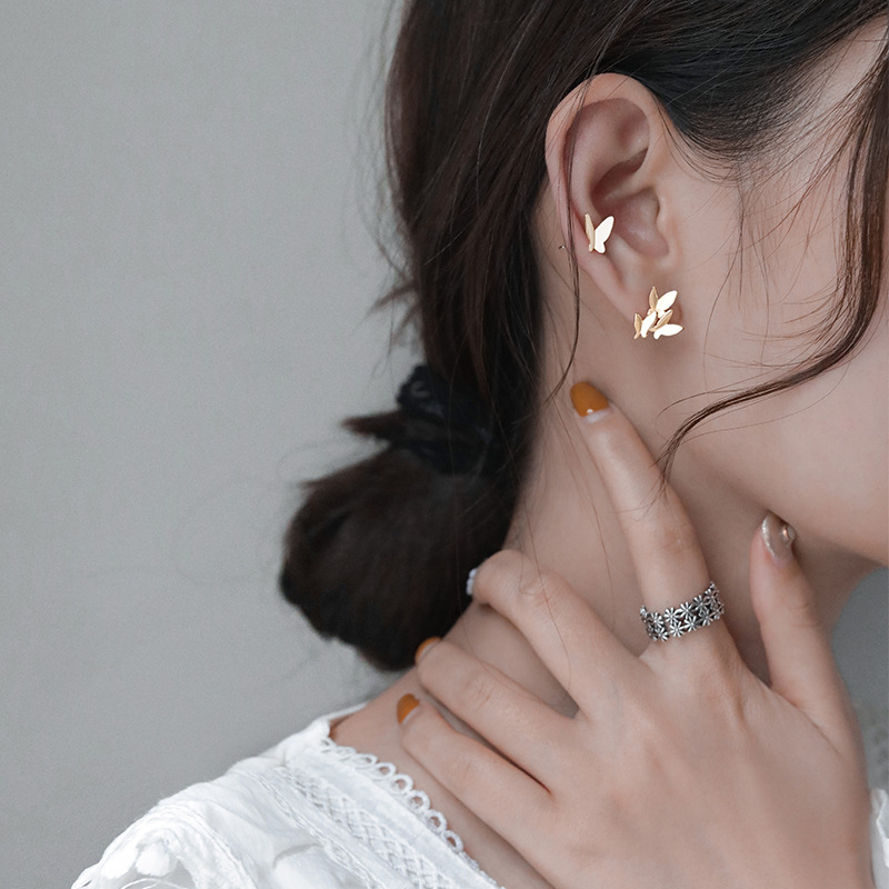 【New arrivals】Butterfly Anti-lost Simple 2022 New Spring Earrings Women's Simple All-match Elegant