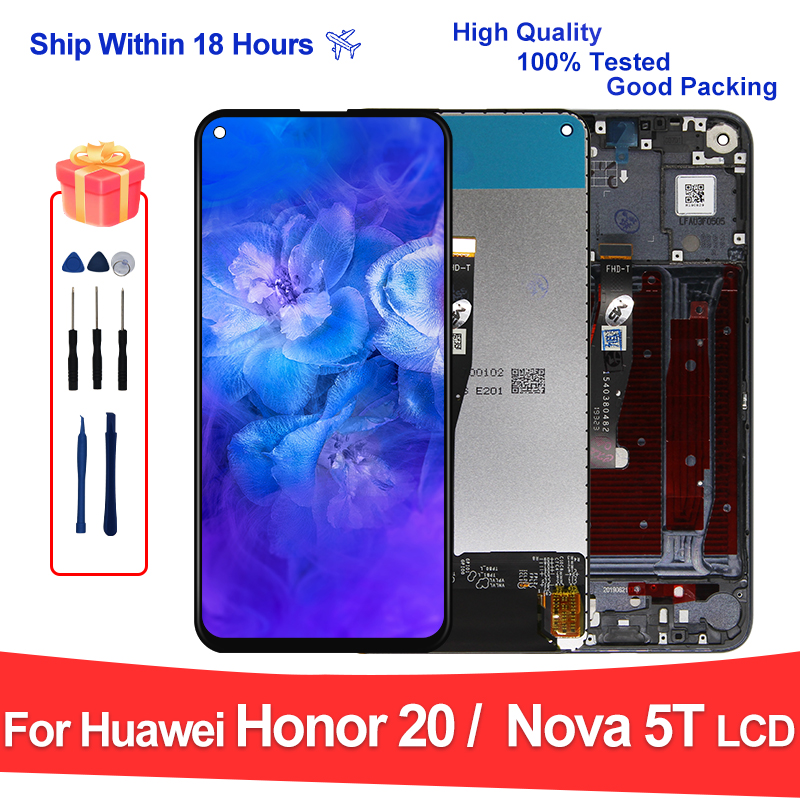 Clearance sale 6.26| IPS For Huawei Honor 20 LCD Display YAL-L21 Touch Screen Replacement Parts For Huawei Nova 5T LCD YAL-L71 YAL-L61 Display