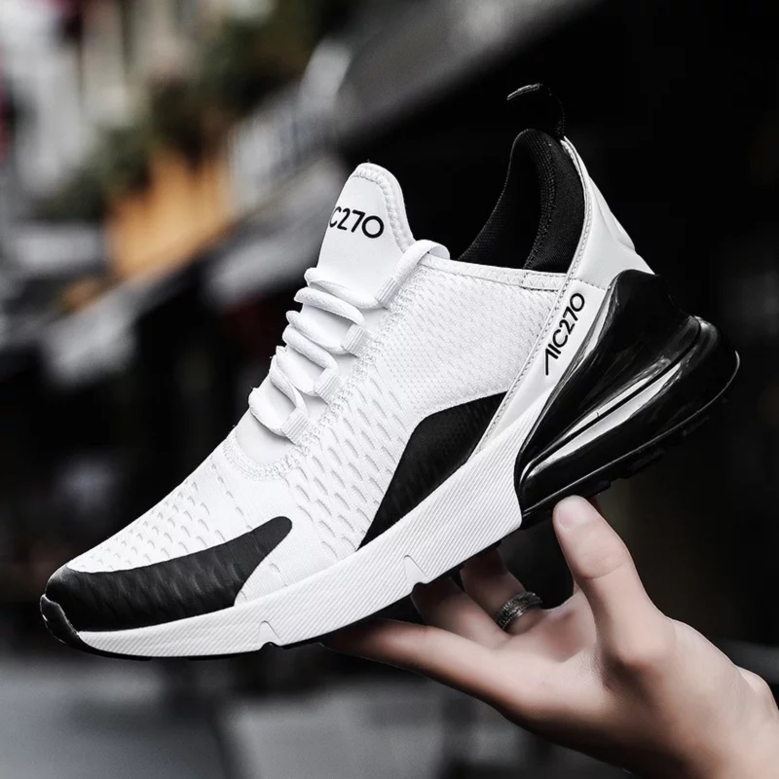 White Black New Running Shoes For Men Air Cushion Mesh Breathable Fitness Trainer Sport Shoes Men Sneakers (P444)
