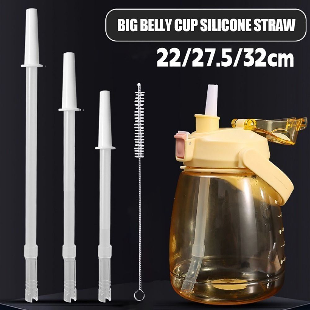 1Pcs Durable Removable Reusable Big Belly Cup Straw Silicone Universal Bottle Straw Direct Drinking Cup 22/27.5/32cm Cup Accessories for Cille and Other