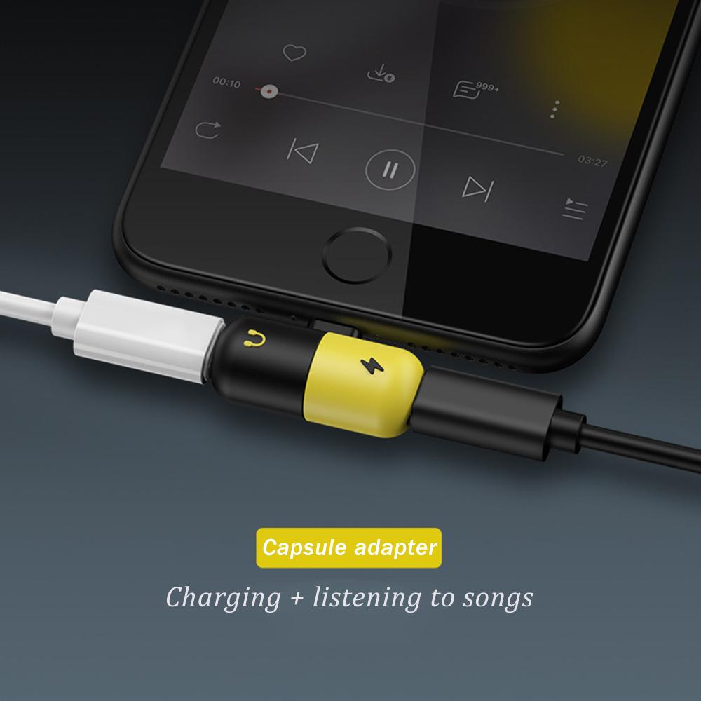 2 in 1 Lightning Adapter headphone Audio Charger Cable Splitter 7 8 X