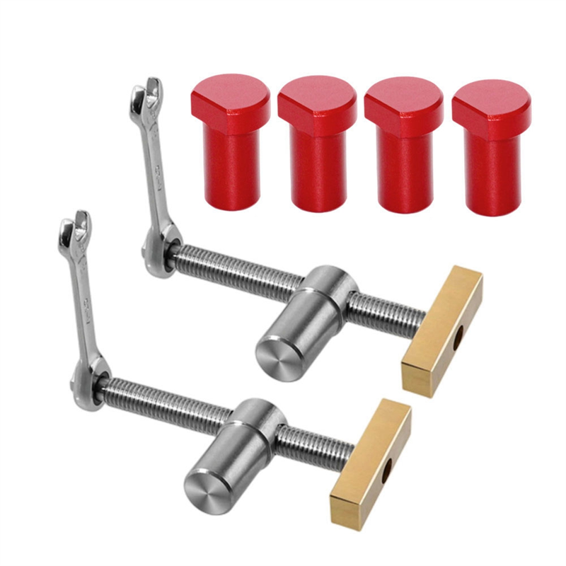 NCANRUI Dog Hole Clamps - 2 Adjustable Woodworking Desk Clamps - Bench Woodworking with 4 Pcs 20MM Bench Dog Holes
