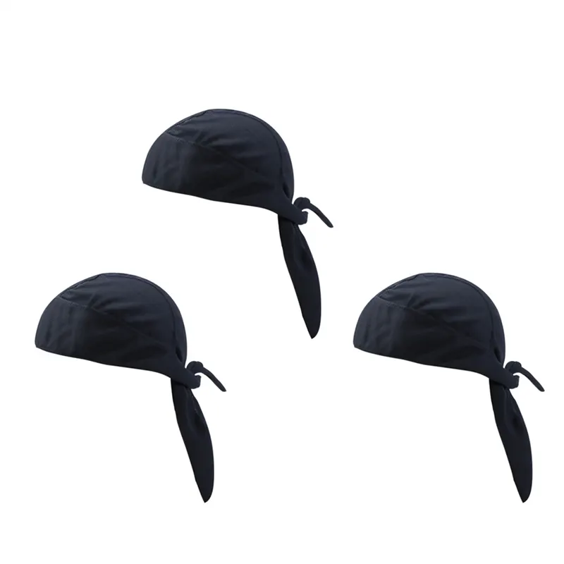 NXFDSIOZ 3X Quick Dry Scarf Pure Cycling Cap Summer Men Running Riding Bandana Headscarf Pirate Hat Hood Headband Black