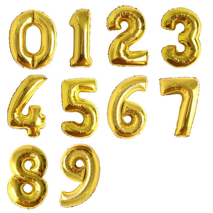 Wish Party Studio 32 Inch Gold Number Foil Balloons
