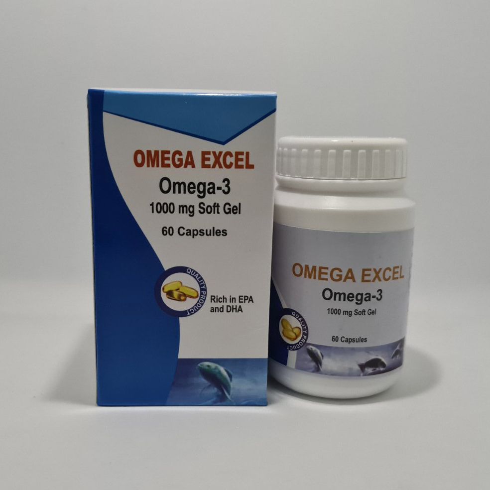 Omega Excel Omega 3, Fish Oil 1000Mg Softgels 60 Capsules