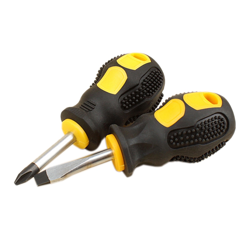 NAMUNY Mini Stubby Screwdriver Flat Slotted Pozi Small Compact Hand Tools