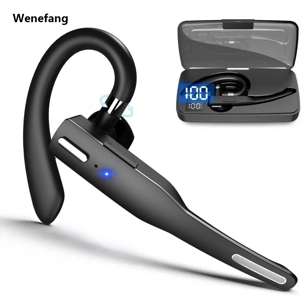 Wenefang 【New design】Yyk-525 Bluetooth-Compatible 5.1 Earphone Digital Display Noise Reduction Business Single Handsfree Wireless Earbud For Driving