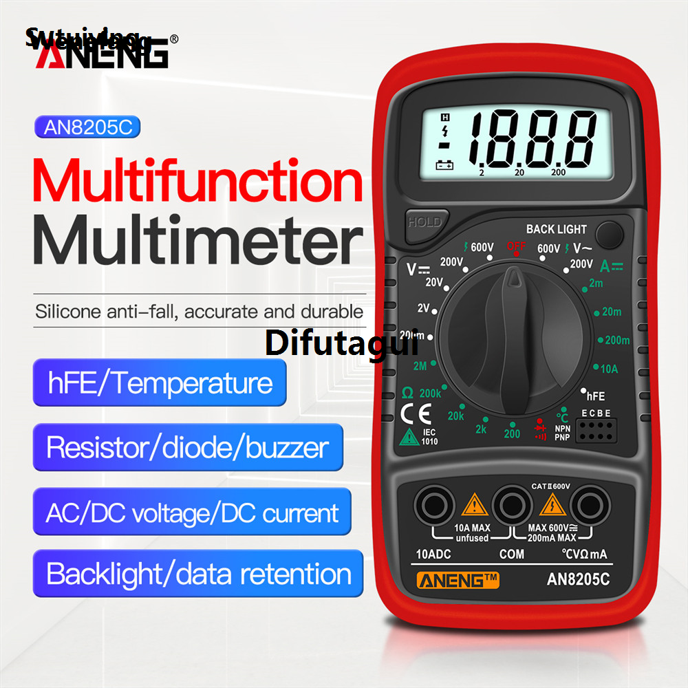 Wenefang Sutuiying ANENG AN8205C Digital Multimeter AC/DC Ammeter Volt Ohm Multimetro Bargain price Luxury Tester Meter With Thermocouple LCD Backlight Portable
