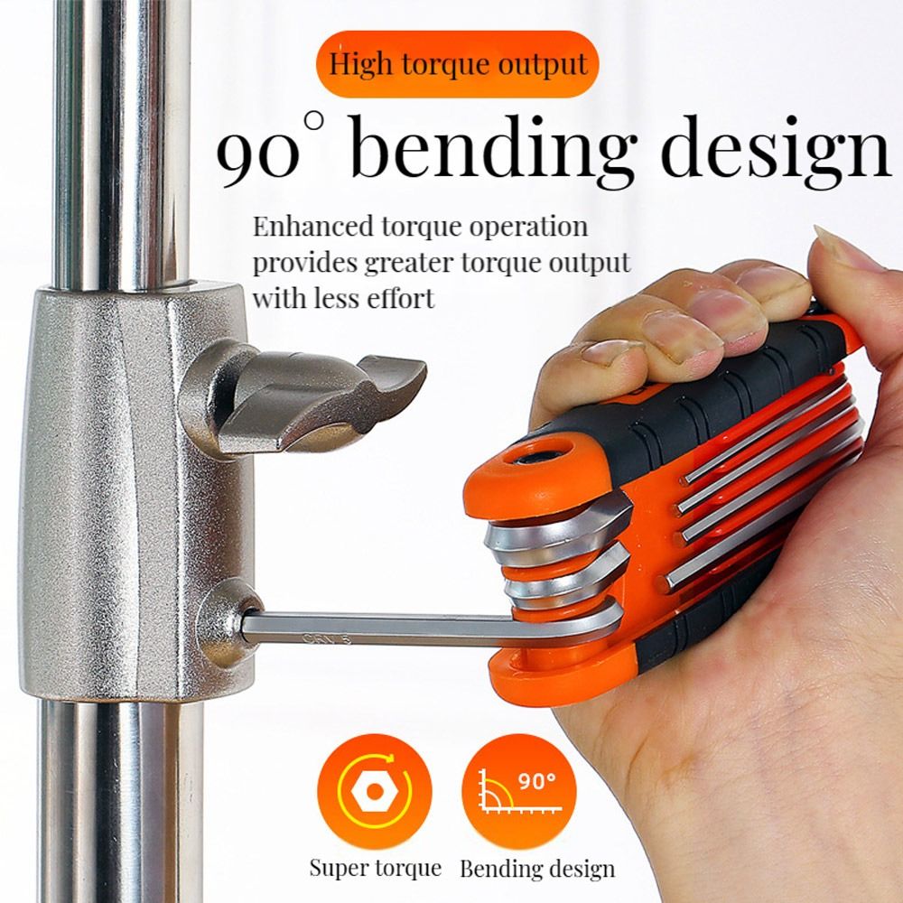 Durable 8 In 1 Folding Hexagon Spanner Screwdriver Set Hexagonal Wrench Hand Tool