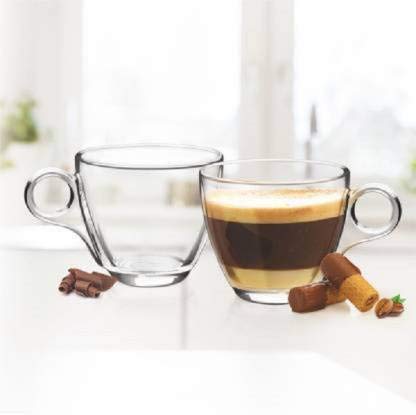 Tea & Coffee Mugs with Handle Cup Crystal Clear Choose Your Types for Cups, Cute Small Cappuccino hot Chocolate Green Tea Small Tea Cup (190ml Classic Tea Cup 6 Pcs Set)
