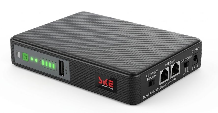 UPS For Router , Modem , Security Camera , Smartphone & Fingerprint Recorder Backup Up To 8 Hours SKE POE-432N 8800mAh