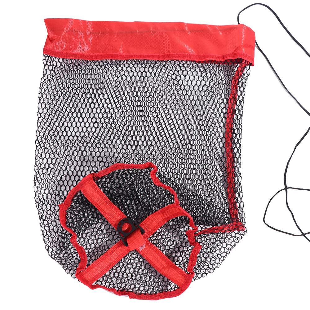Durable Drawstring Fishing Mesh Bag Fish Protection Fishing Basket Live Fish Net Pocket Folding Thickening Fishing Net Cage Accessories