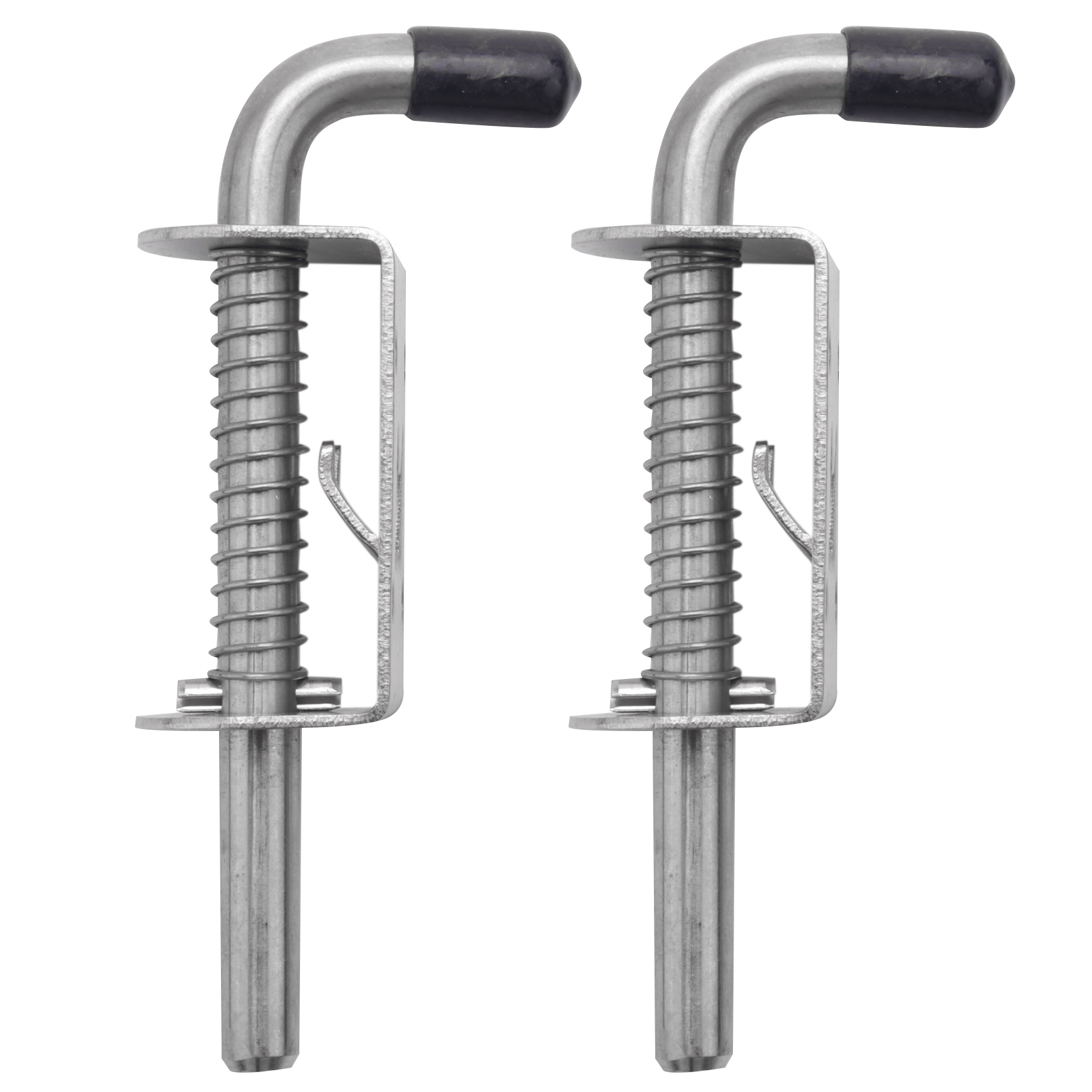 NAMUNY 2Pcs 5 Inch Stainless Steel Spring Loaded Latch Pin Barrel Bolt 2mm Thickened Door Lock Brushed