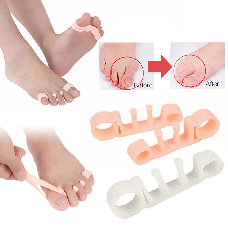HOT 1Pairs Toe Separator Hallux Valgus Bunion Corrector Orthotics Feet Bone Thumb Adjuster Correction Pedicure Sock Straightener