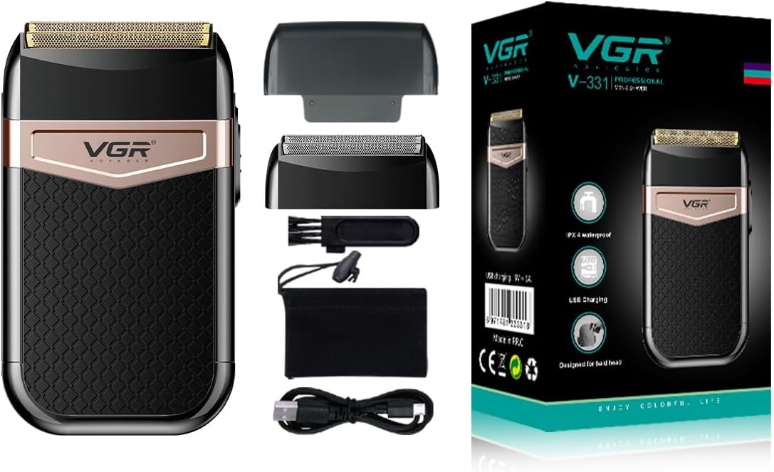 VGR Wet Dry Electric Shaver 3 Speed Shaving Machine With Extra Mesh 331 By Khopo
