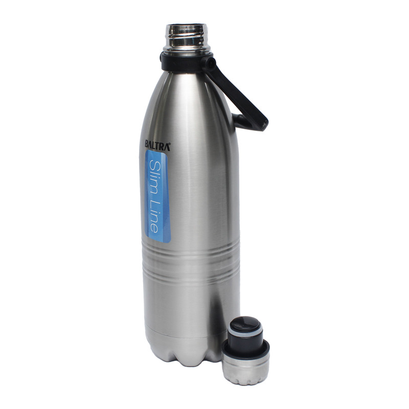 Silver Baltra Steel Water Cola Bottle 1000ml (Slim Line)