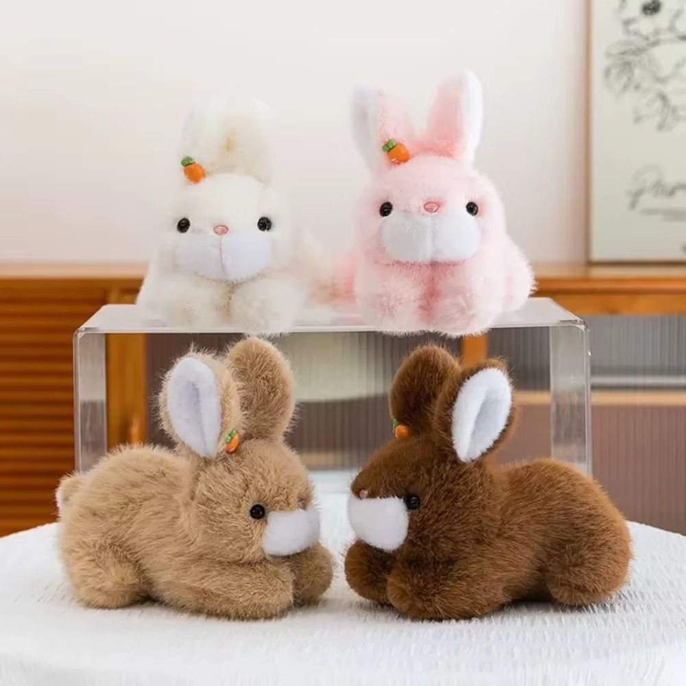 Creative Soft Plush Rabbit Pillow Fluffy Interactive Big Ear Rabbit Plush Toy Cartoon Collection Stuffed Animals Rabbit Toy Home Decor