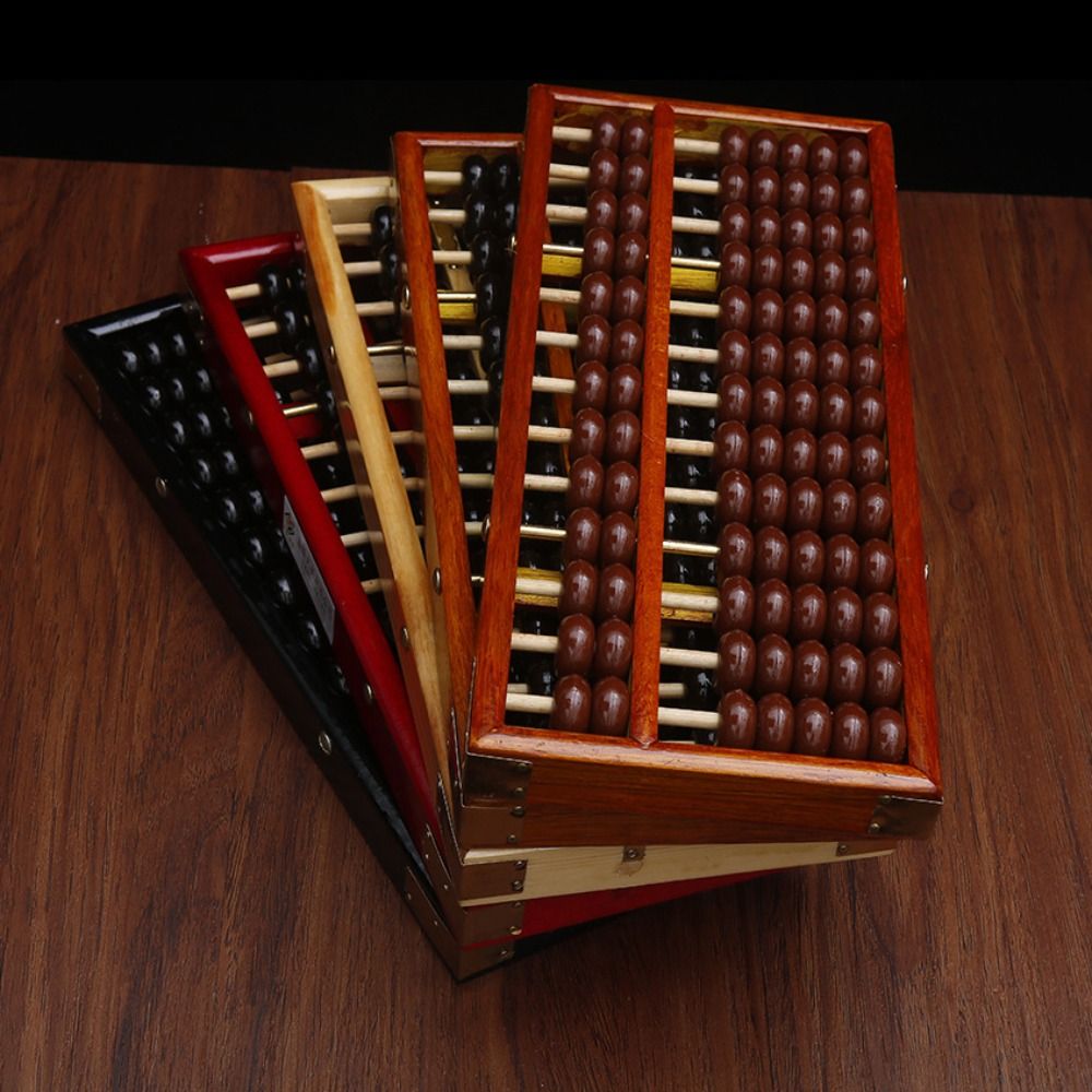 Montessori Multicolor Wooden Abacus Square 13 Digits Calculation Bead Wooden Learning Toy Beads Preschool