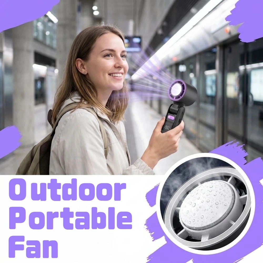 Personal Fan 199-Speed Mini Handheld Turbo Fan Adjustable Foldable Outdoor Portable Fan Low Noise Powerful Electric Handheld Fan Air Cooler