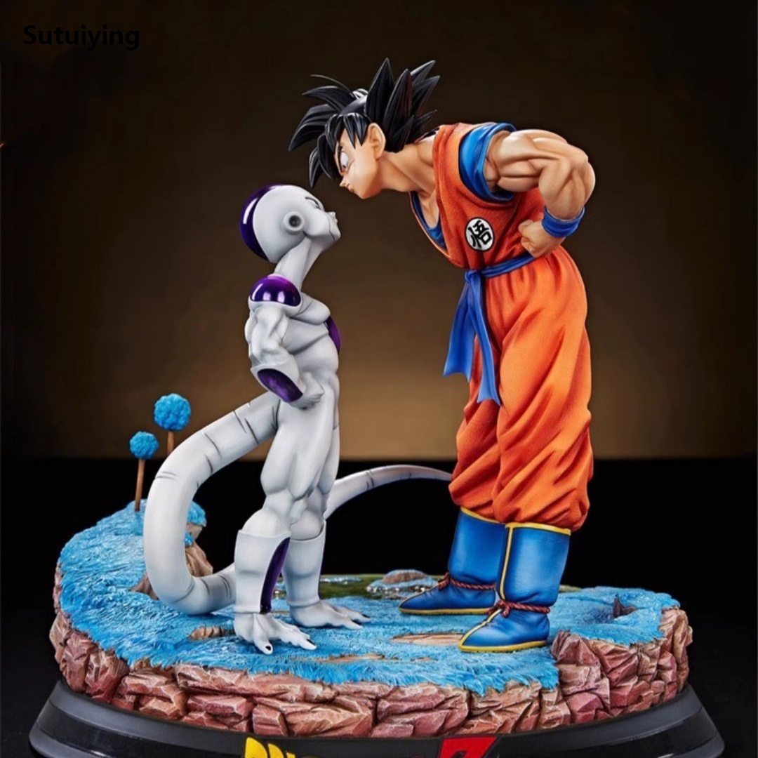Sutuiying 23cm/9in Anime Dragon Ball Z Figure Goku vs Frieza Action Luxury Figure Freezer Figurine Collection Statue Model Toy Gift
