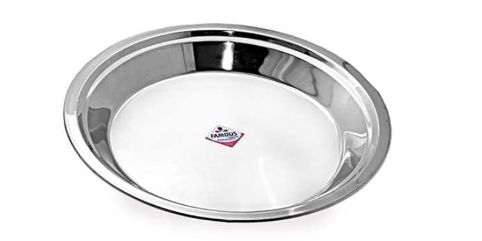 Famous Parat Thal Stainless Steel Dinner Plate (Set Of 4 Pcs) - Size 11 Inch