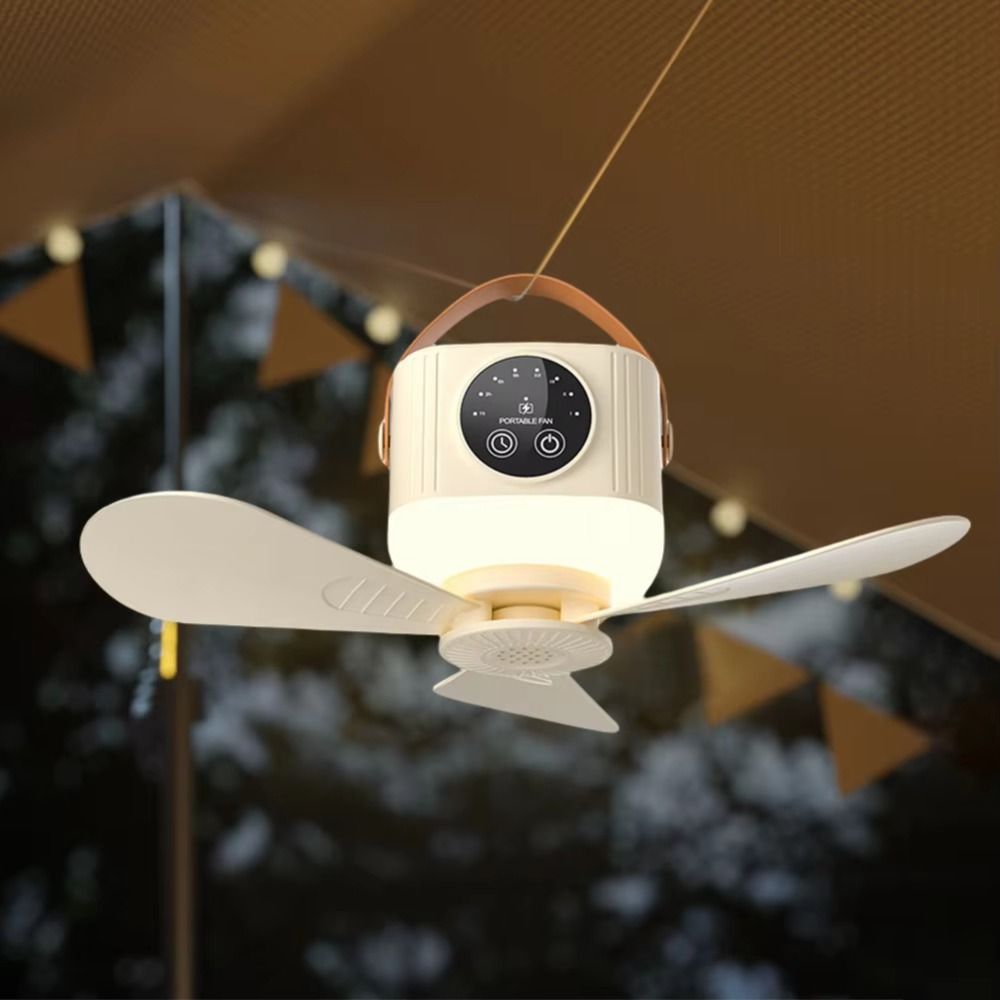 Cooling Device 3600/7200mAh Ceiling Fans with Lights 3Gears LED Light Ceiling Fan with Remote Silent Operation Rechargeable Powered Portable Air Cooler Student Dormitories