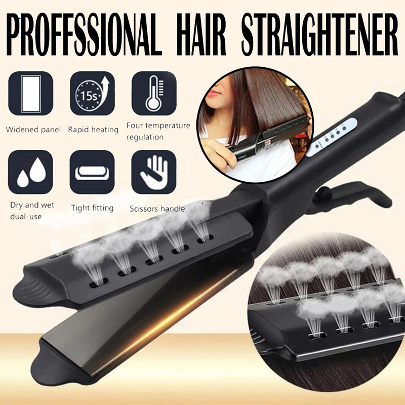 Wenefang Salon iron four gear ceramic steam hair straightener tourmaline temperature regulated dry ion hair straightener