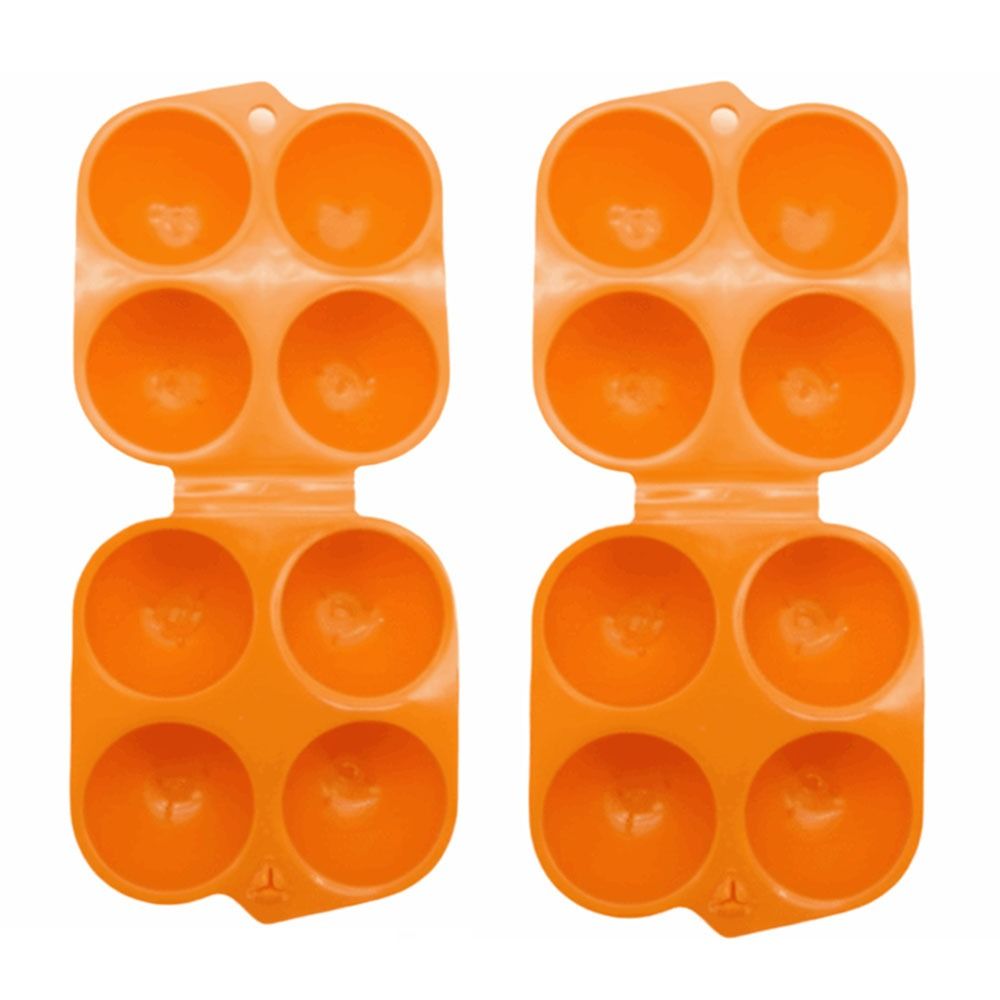 2 Pcs Durable PP Egg Cartons 4 Count Anti Drop Egg Container Square Reusable Egg Storage Box Picnic Use