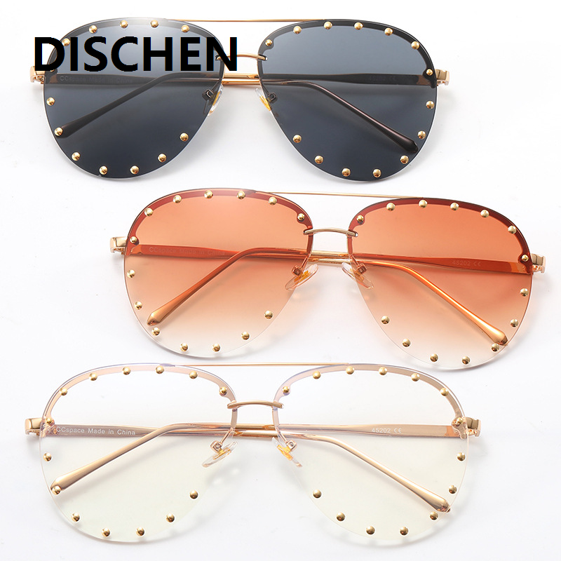 DISCHEN Bargain price Sunray New Men and Women Fashion Punk Style Frameless Sunglasses UV400 Outdoor Travel Luxury Sun Glasses