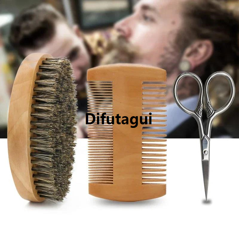 Difutagui Tools Clean Facial Barber Portable Bristle Wild Brush Men's Fashion Shaving Set Natural Beard Brush Styling Wholesale