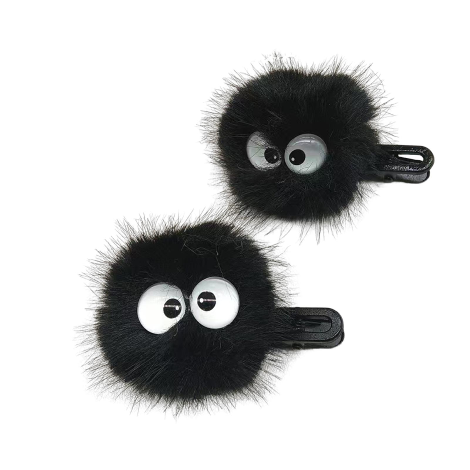 Trendygirl Versatile Hair Accessory Big Eyes Plush Ball Hair Clips Set Cute Girl Hair Accessories for Fun Style