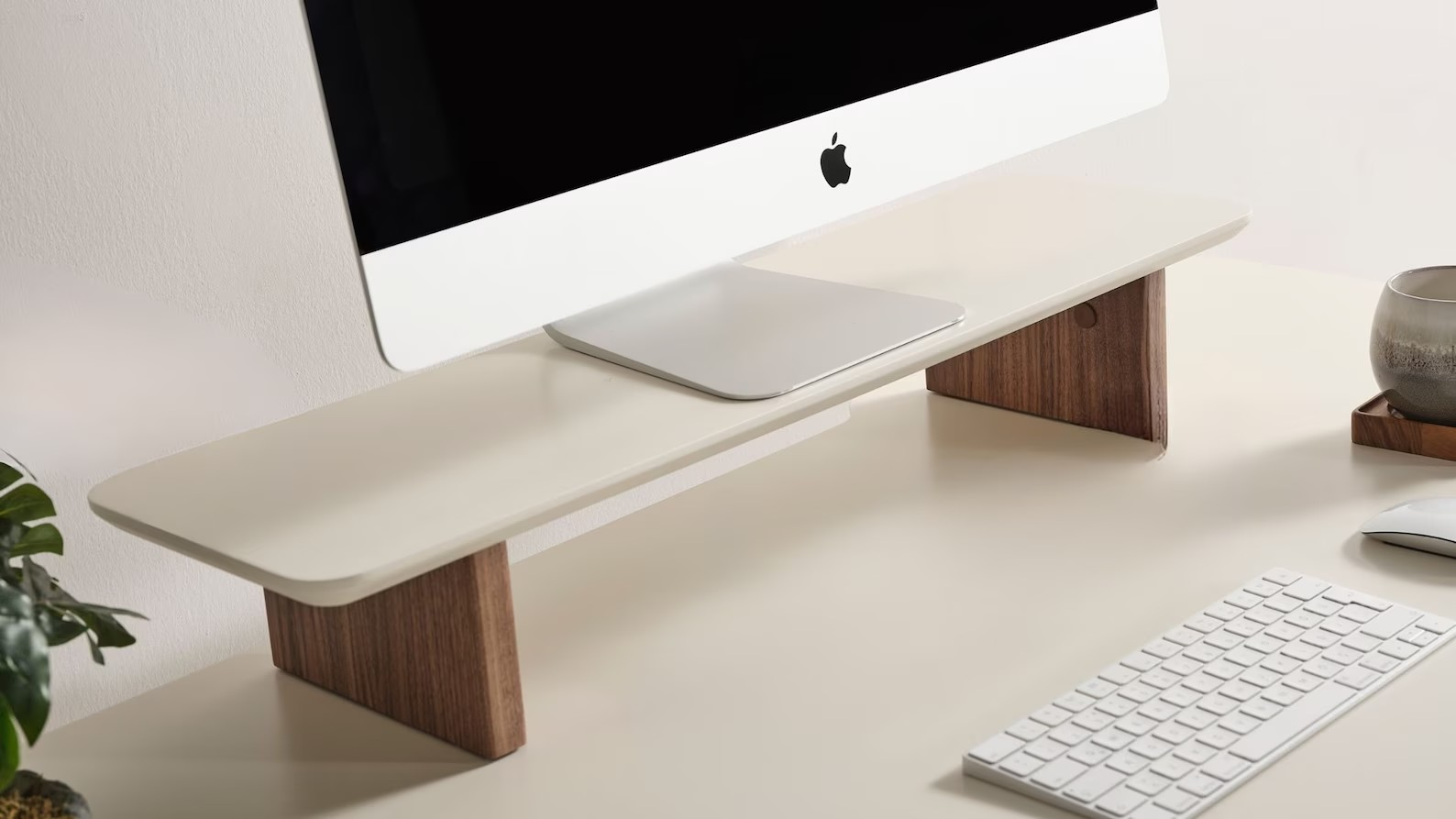Miracles Ergonomic Wood Monitor Stand with Multi-Compartment Storage | Modern Desk Organizer for Comfort | Customizable Natural Oil Finish | Perfect Gift for Men/Boyfriend | Buy on Daraz Nepal