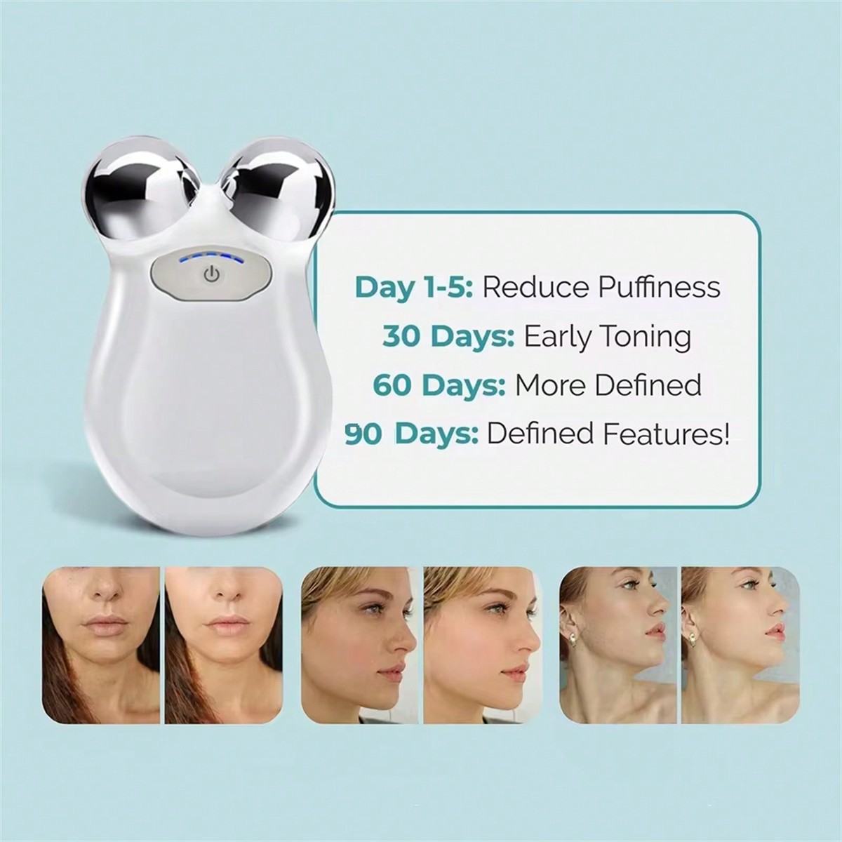 New Portable Mini Home Facial Toning Device Handheld Microcurrent Anti-Aging Face Massager For Eye Wrinkle Removal